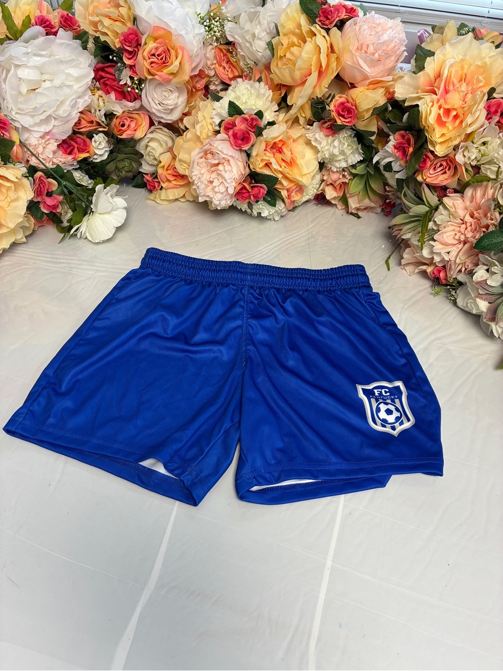 Allison Athletic FC Kentucky Youth Soccer Shorts Blue Geometric Youth Medium